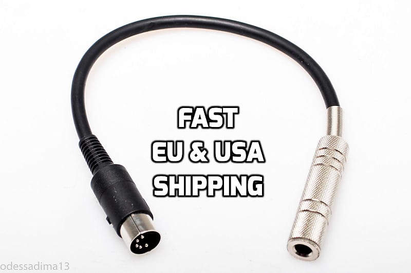 3 5 DIN pin TRS Jack 6.35 1/4 Cable Adapter Soviet German Russian Guitar  Synth for echolette framus