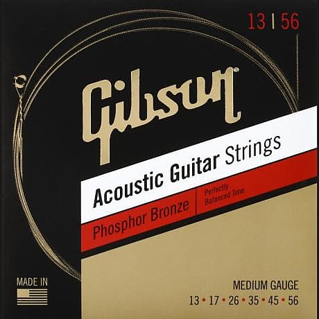 Gibson #SAG-PB13-1   -  Acoustic Guitar Strings, Phosphor Bronze, Medium Gauge 13-56 image 1
