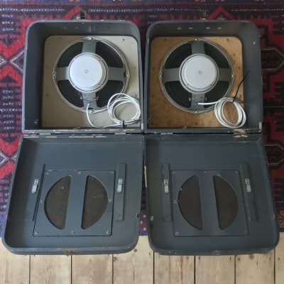 pair of 1x12 Bell & Howell - Filmosound extension guitar cabinets / speakers 1965 2x12 Fane Speakers image 3