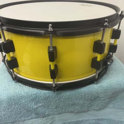 Custom Maple 14”x6.5” snare drum - Lemon Ice Sparkle Gloss image 3
