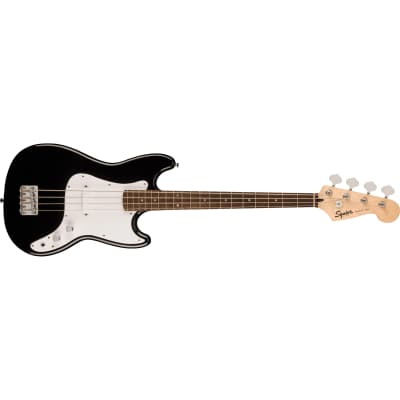 Upgraded Squier Bronco Bass, Modded MusicMaster, Short Scale Black | Reverb