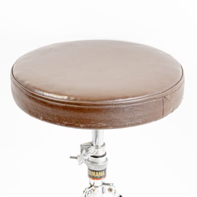 Vintage Yamaha Brown Leather Drum Throne – Adjustable Drum Stool image 4