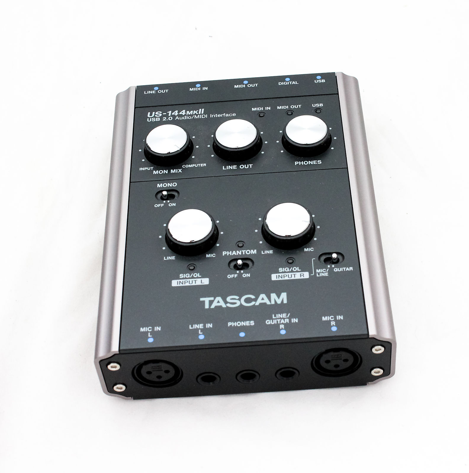 TASCAM US-144MKII INTERFACE AUDIO USB 2x entr.mic/ligne, S/PDIF, MIDI I/O,  ligne, sort.moniteur