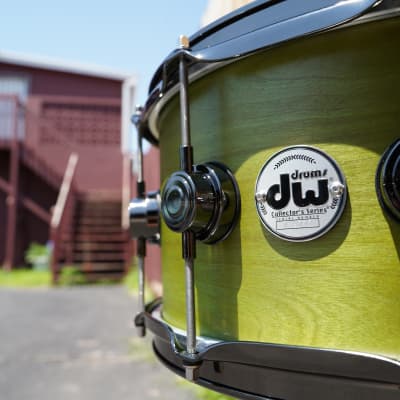 DW USA Collectors Series  - Intense Lime Green Satin Oil - 6.5 x 14" Snare Drum (2023) image 5