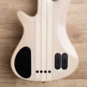 2017 Wolf S8 4 String Active Passive Jazz Bass White Burst image 10