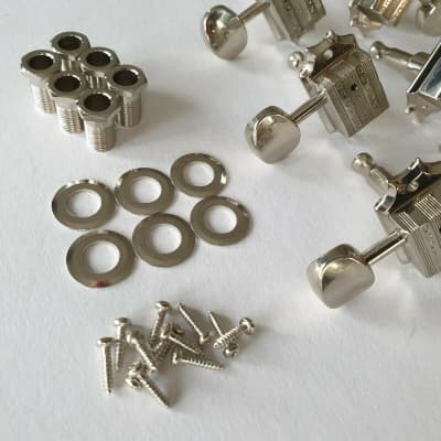 Grover deluxe vintage guitar tuners 3x Left + 3x Right nickel model 136N image 7