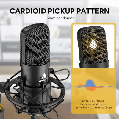 USB Microphone, 192Khz/24Bit Plug & Play PC Computer Podcast Condenser  Cardioid