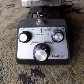 Exciter Fuzz Wah Siren Surf Hurricane effect pedal JAPAN early 70s Silver/Black image 2