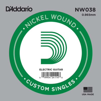 D'Addario NW038 Nickel Wound Single Electric Guitar String .038"