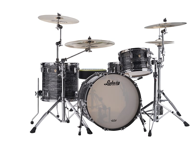 Ludwig Classic Maple Black Oyster Fab 14x22_9x13_16x16 Ringo Drum Set Shell Pack | Made in the USA | Authorized Dealer image 1