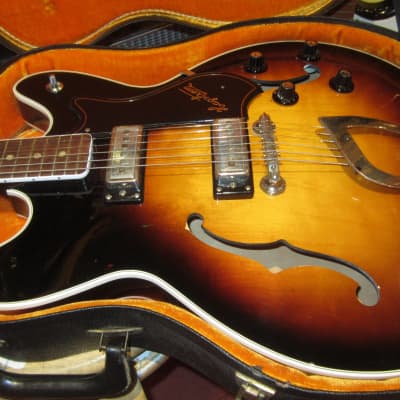 1965 Hagstrom Viking Hollowbody Electric Sunburst w. Original Hard Case image 5