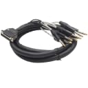 DB25 to 8 Channel 1/4" TRS 8 Foot D-Sub Snake Cable Patch Bay Interface Modular