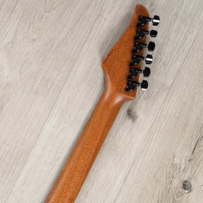 Suhr Custom Modern Carve Top HSH Guitar, Ebony Fretboard, Swamp Ash, Faded Trans Wine Red Burst image 9