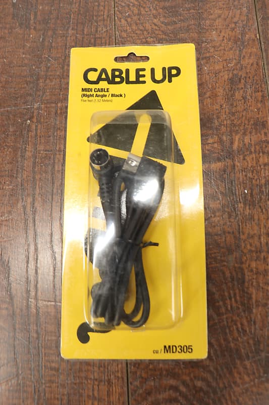 Cable Up 5 Foot MIDI Cable Right Angle/Black CU/MD305 image 1