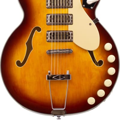 Airline H59 Bound Laminated Maple Vintage F-Holes Body Maple Bound Neck 6-String Electric Guitar image 5