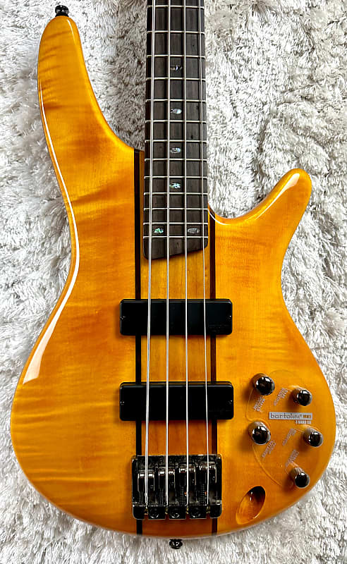 Used Ibanez Sr700 Active Bass Amber Wcase Reverb