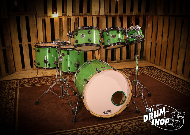 ddrum Dominion Ash Shell Pack (used) in Green Sparkle (video demo