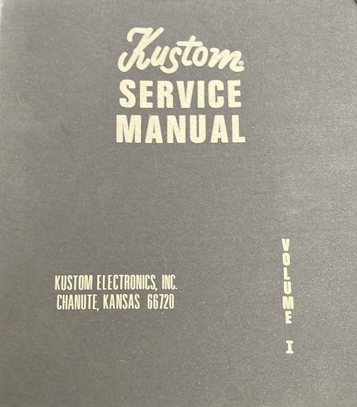Kustom Amplifier 1971 Service Manual Schematics Full Line Reverb