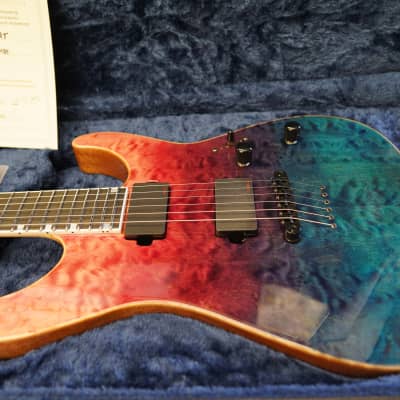 ESP USA M-II NTB NT Wild Berry Fade 6-String Electric Guitar w/ Black Tolex Case image 12