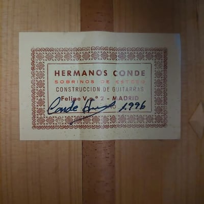 Conde Hermanos flamenco guitar ( spruce/cypress ) A26 ( Felipe V, Madrid ) 1996 - lacquer image 3