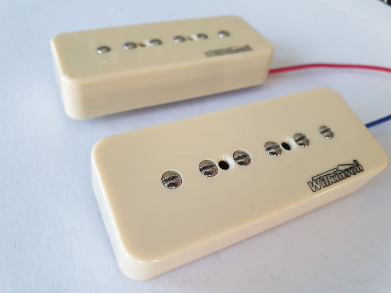 Wilkinson P90 soapbar guitar pickups set neck & bridge cream MW90 image 1