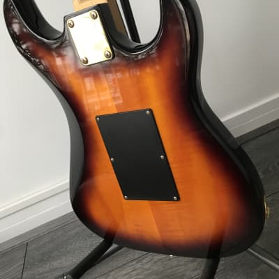 1993 Aria Pro II Strat Sunburst Maple top left handed image 22
