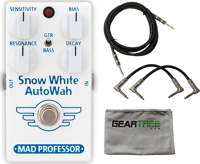 Mad Professor Snow White Auto Wah GB Guitar/Bass Pedal w/ 3 Cables and Polish Cloth image 1