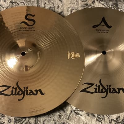 (MINT) Zildjian Custom 14” Pair A Rock Top & S Rock Bottom image 1