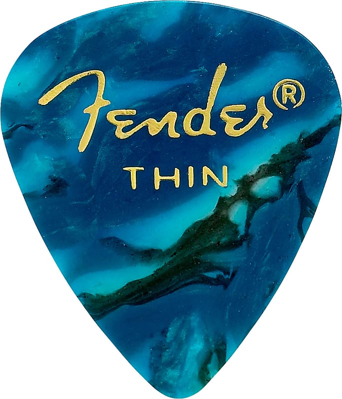 Fender 351 Premium Celluloid Guitar Picks 12 pack - Thin Ocean Turquoise image 1