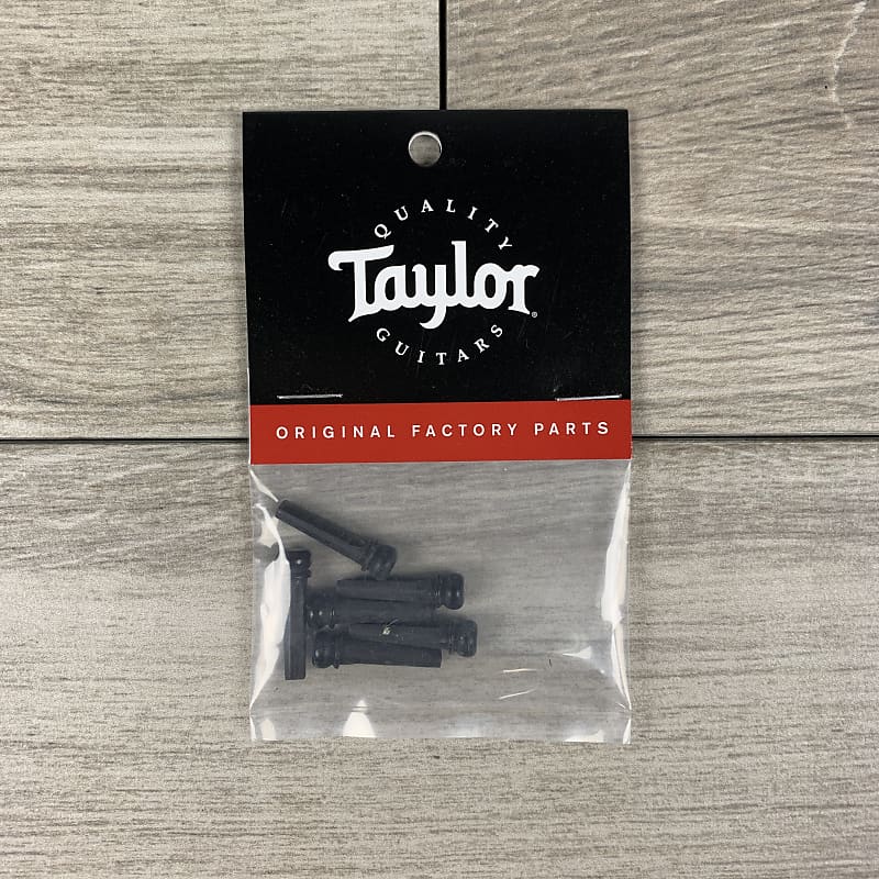 Taylor Ebony Bridge Pins w/Abalone Dots, 6-Pack image 1