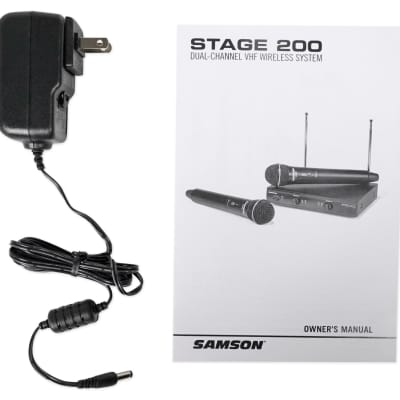 SAMSON Stage 200 Dual VHF Handheld Wireless Microphones Vocal Mics - C Band image 6