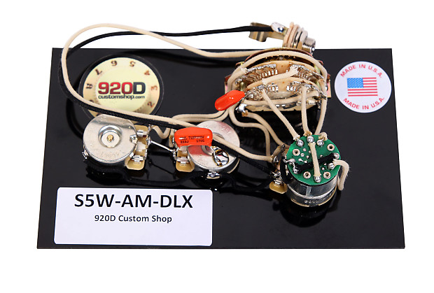 920D Custom S5W-AM-DLX American Deluxe Strat Style Wiring Harness w/ S1 Volume Control and 5-Way Superswitch image 1