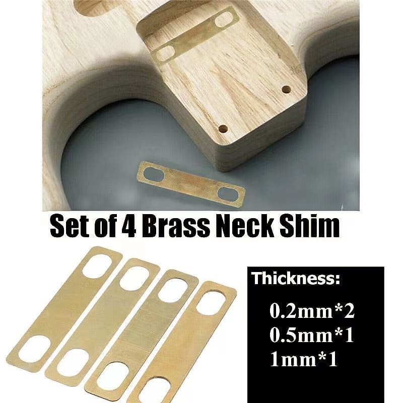 4pcs Brass Neck Shims for Electric Guitar Bass Luthier Tools Reverb