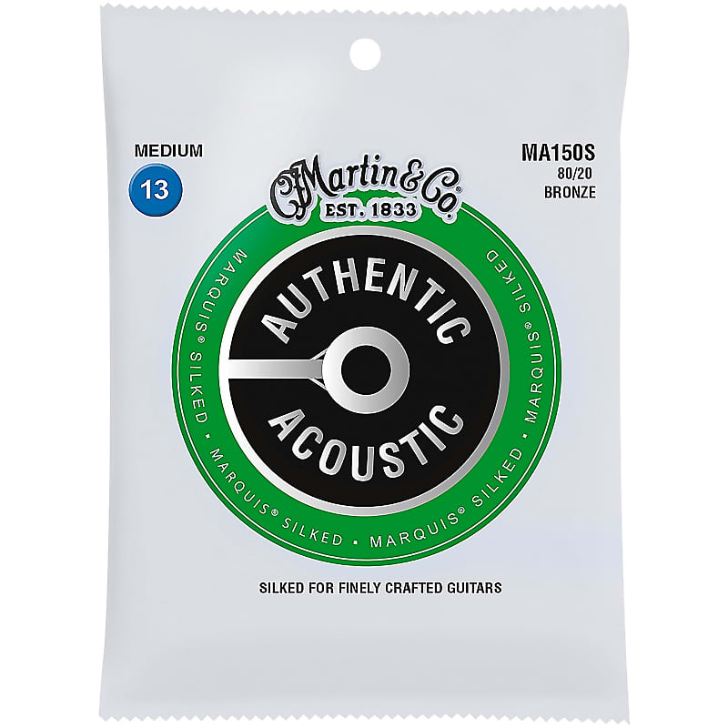 Martin MA150S Authentic Acoustic Marquis Silked 80/20 Bronze Acoustic Guitar Strings, Medium (13-56) image 1