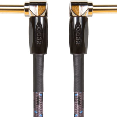 Boss BIC-PC-3 Instrument Cable 6" - Angled 1/4 Jacks - 3 Pack
