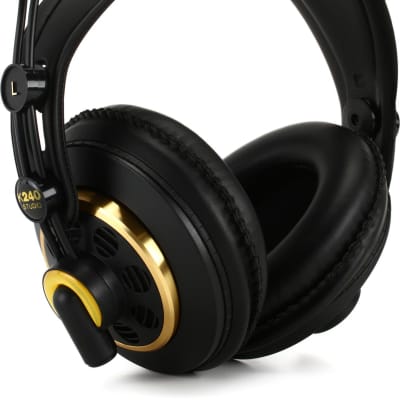 AKG K240 Studio Semi-open Pro Studio Headphones  Bundle with Hosa CMP-153 Stereo Breakout Cable - 3.5mm TRS Male to Left and Right 1/4-inch TS Male - 3 foot image 3