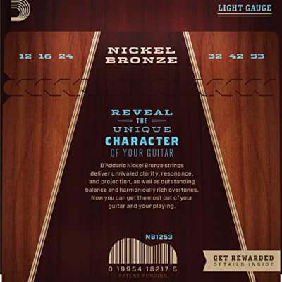 D'Addario Nickel Bronze Acoustic Guitar Strings, Light, NB1253 image 8