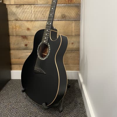 Dean Exhibition Acoustic-Electric Guitar with Aphex in Black Satin w/ Hard  Case