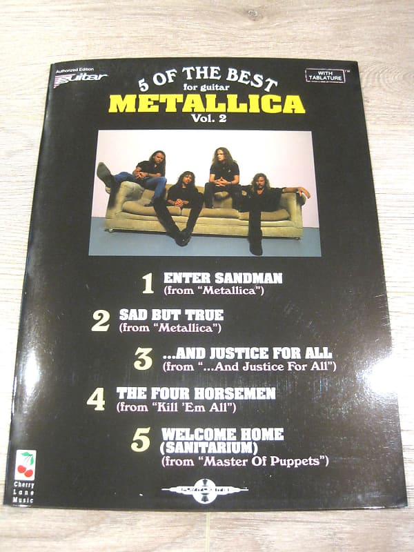 Metallica 5 of the Best Volume 2 Sheet Music Song Book Guitar | Reverb