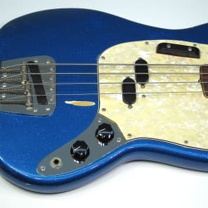 1971 Fender Mustang Bass Super Rare Blue Metal Flake Original Sparkle w MOTS Guard All Original! image 9