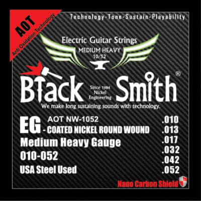 BLACKSMITH Electric 6 String Set, Nano-Carbon Coated Steel - Medium Heavy 010 - 052 for sale