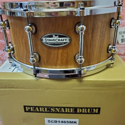 Pearl StaveCraft 14"x6.5" Makha Hand-Rubbed Natural Maple Finish Stave Snare Drum Authorized Dealer image 1