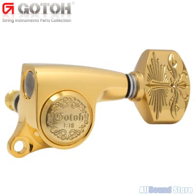 GOTOH SGS510Z-A70LX Engraved Luxury L6 6 In-line Mini Tuners 1:18 Ratio - GOLD