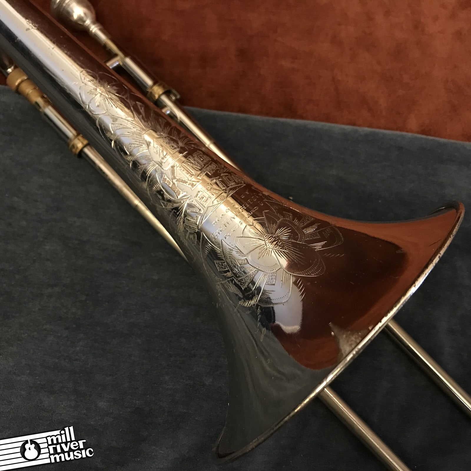King 2B Silvertone Tenor Trombone c. 1940 w/ Case & Mouthpiece