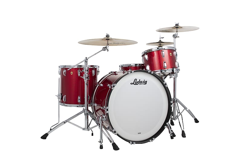 Ludwig Pre-Order Legacy Mahogany Red Sparkle Downbeat 14x20_8x12_14x14 Special Order Drums | Authorized Dealer image 1