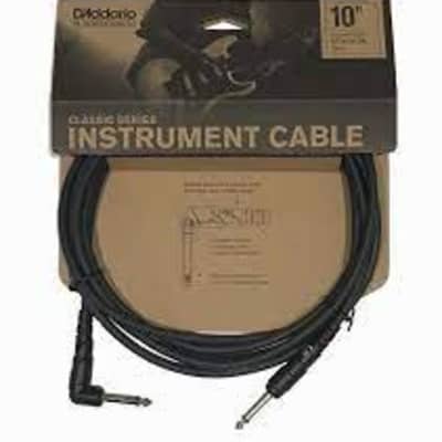 D'Addario Planet Waves Classic Series Instrument Cable 10ft 1/4 to 1/4 Right Angle PW-CGTRA-10 image 1
