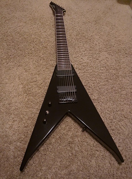 B.C. Rich Left-Handed Jr V Lucky 8 Black 8-String Guitar | Reverb