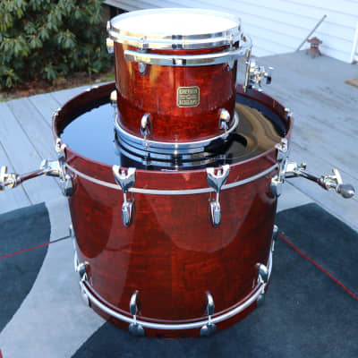 Gretsch USA Custom in Walnut Gloss Bass Drum with matching rack tom 24x18, 12x10 image 1
