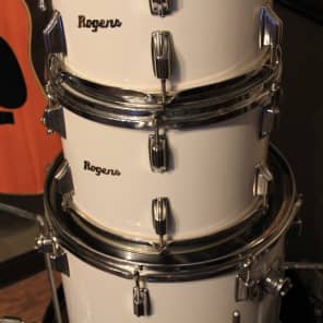 Vintage 1974 Rogers 5-Piece Rogers Drum Kit w/ Rogers Hardware- White image 4