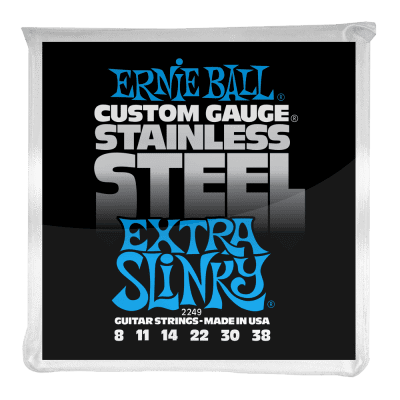 Ernie Ball Extra Slinky Stainless Steel Wound Electric Guitar Strings 8-38 image 1